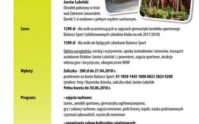 Lato 2018: obóz rekreacyjno – sportowy